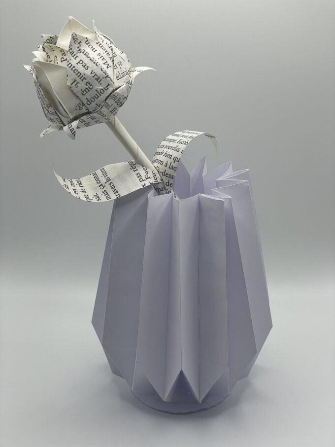 Fleur de Rose Bouton en Origami – Image 2